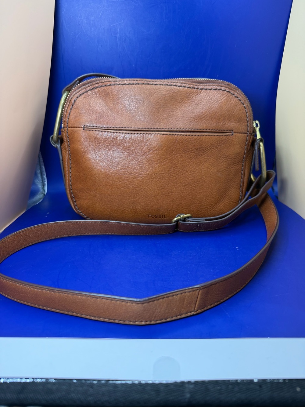 Fossil “Elle” Small Crossbody Brown Leather Bag